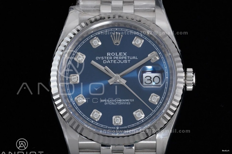 Best 1:1 Edition Dial Steel Blue 36 126234 on SH3235 DateJust Clean 904L Bracelet Jubilee Diamonds 0113